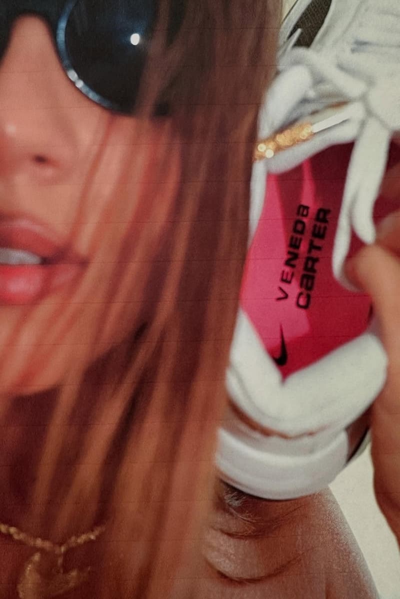 veneda carter nike white sneakers swoosh bags woman girl legs 