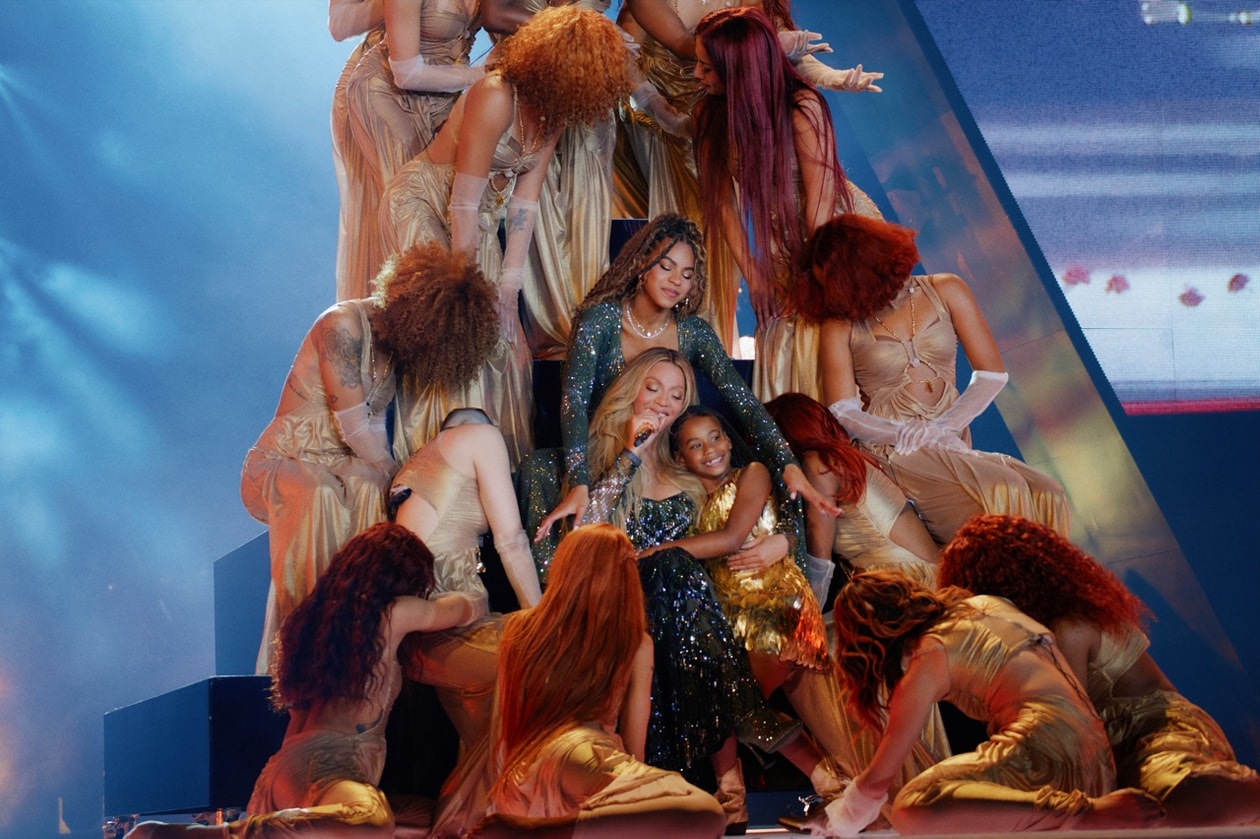 beyonce cowboy carter tour outfits looks thigh high boots fur coats swarovski jersey