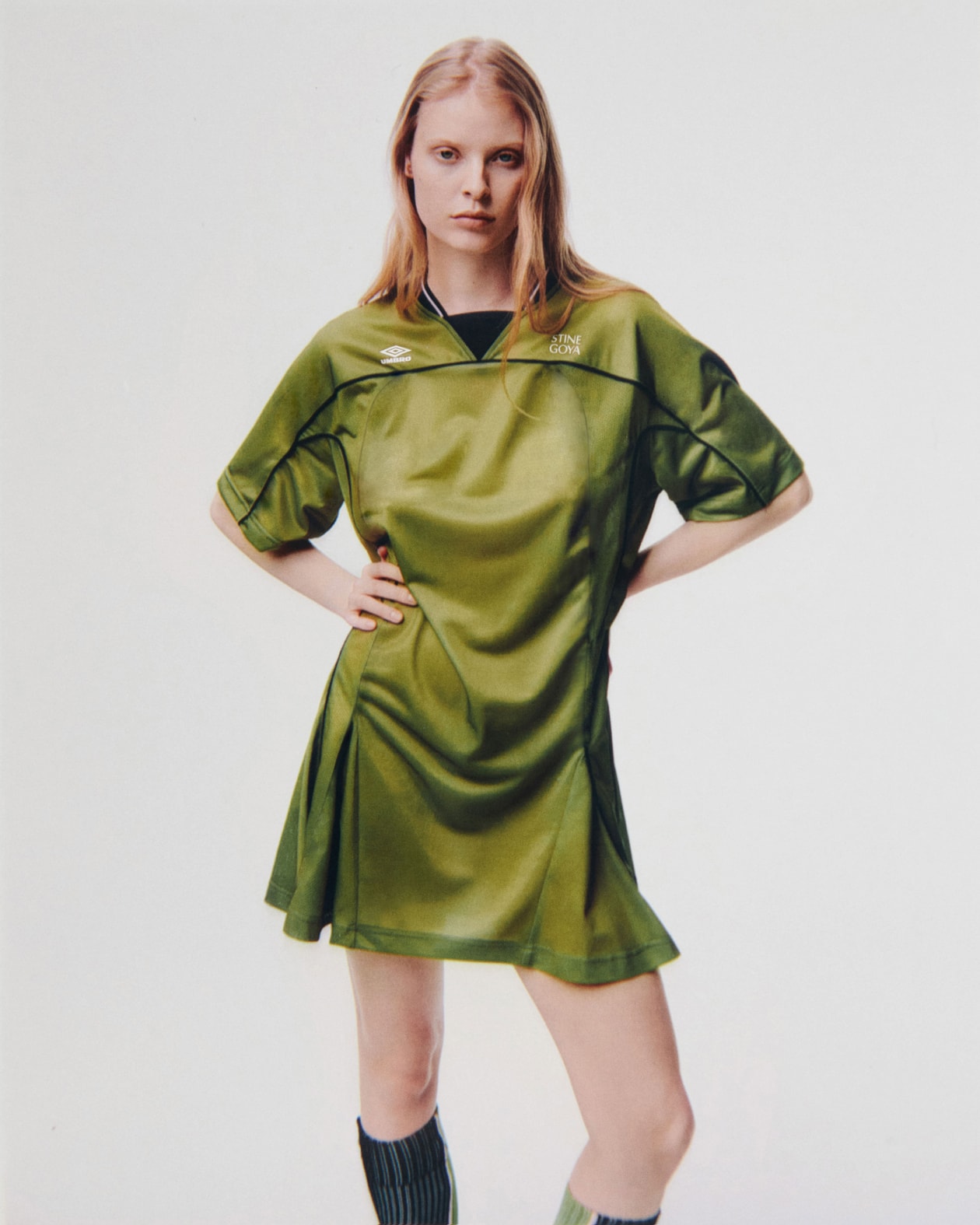 stine goya umbro football jacket shirt pleated mini skirt dresses sports collection pink windbreaker 