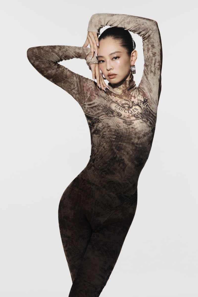 jennie, blackpink, kpop, artist, jean paul gaultier, bodysuit, printed