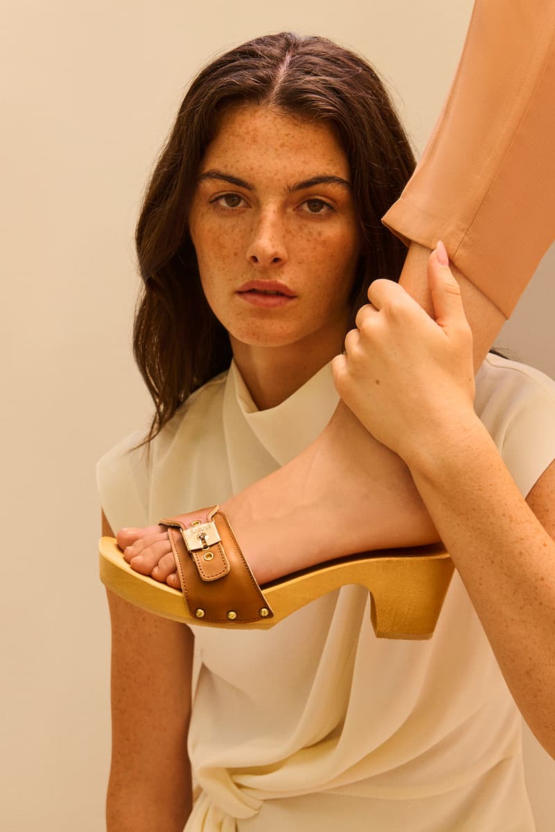 scholl spring summer 2025 campaign italy sandals clog pescura cameron gringo n21 slides waterproof noelle wave chunky heel craftsmanship