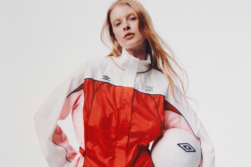 stine goya umbro football jacket shirt pleated mini skirt dresses sports collection pink windbreaker 