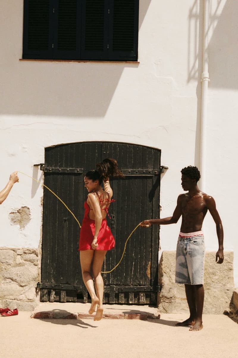 nude project, campaign, swimwear, girl, red bikini, boy, water, spain