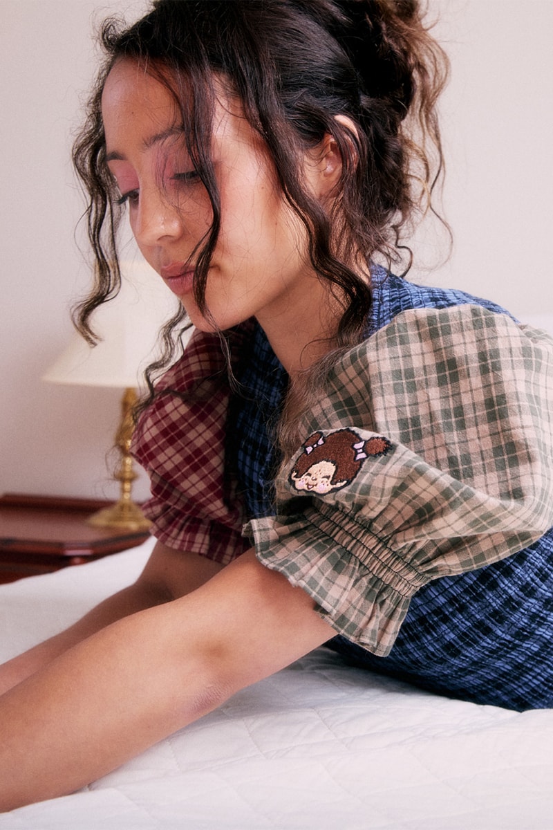 Lazy Oaf, Monchhichi, Collaborations, Pink, Purple, Blue, Tartan, Shirts, Button-Ups, Skirts, Tops