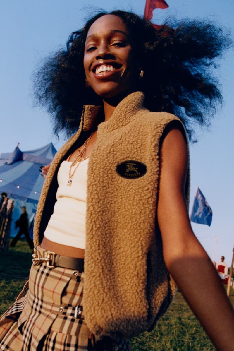 burberry, check, alexa chung, festivals, camping, music, cara delevingne, liam gallagher, models