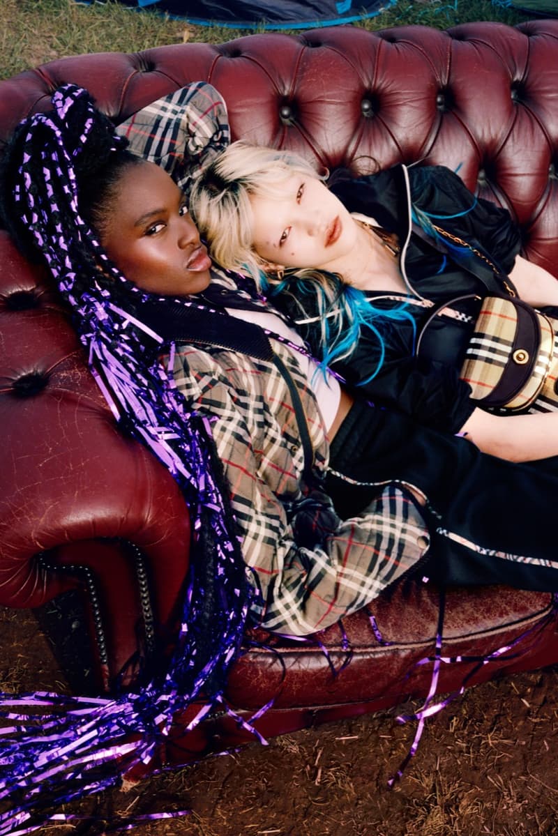 burberry, check, alexa chung, festivals, camping, music, cara delevingne, liam gallagher, models