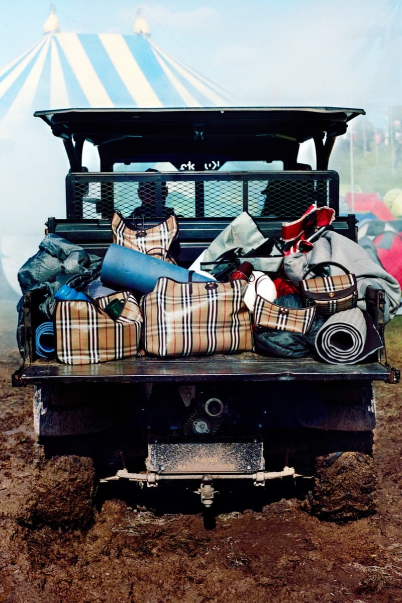 burberry, check, alexa chung, festivals, camping, music, cara delevingne, liam gallagher, models