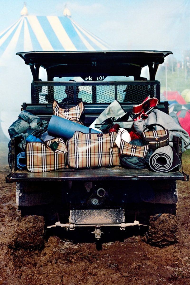 burberry, check, alexa chung, festivals, camping, music, cara delevingne, liam gallagher, models