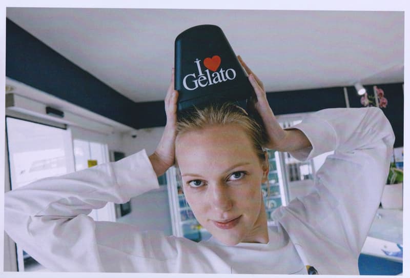 fruity booty, swimwear, bikinis, fish prints, sea, woman, girl, lying down, on the beach