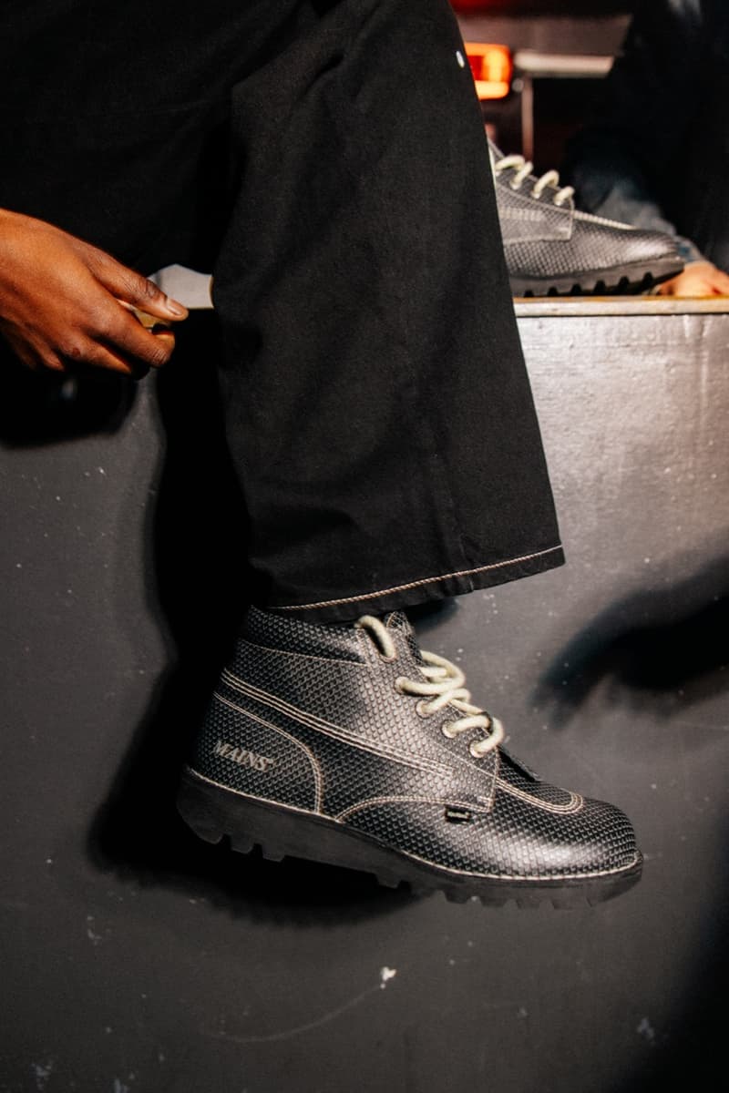 mains, skepta, kickers, footwear, furry mule, red shoe, hi top boots