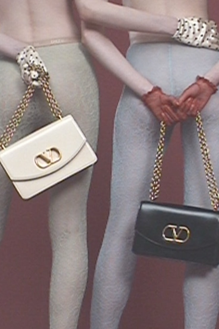 valentino, campaign, garavani bag, lace bodysuit, woman, body, handbags