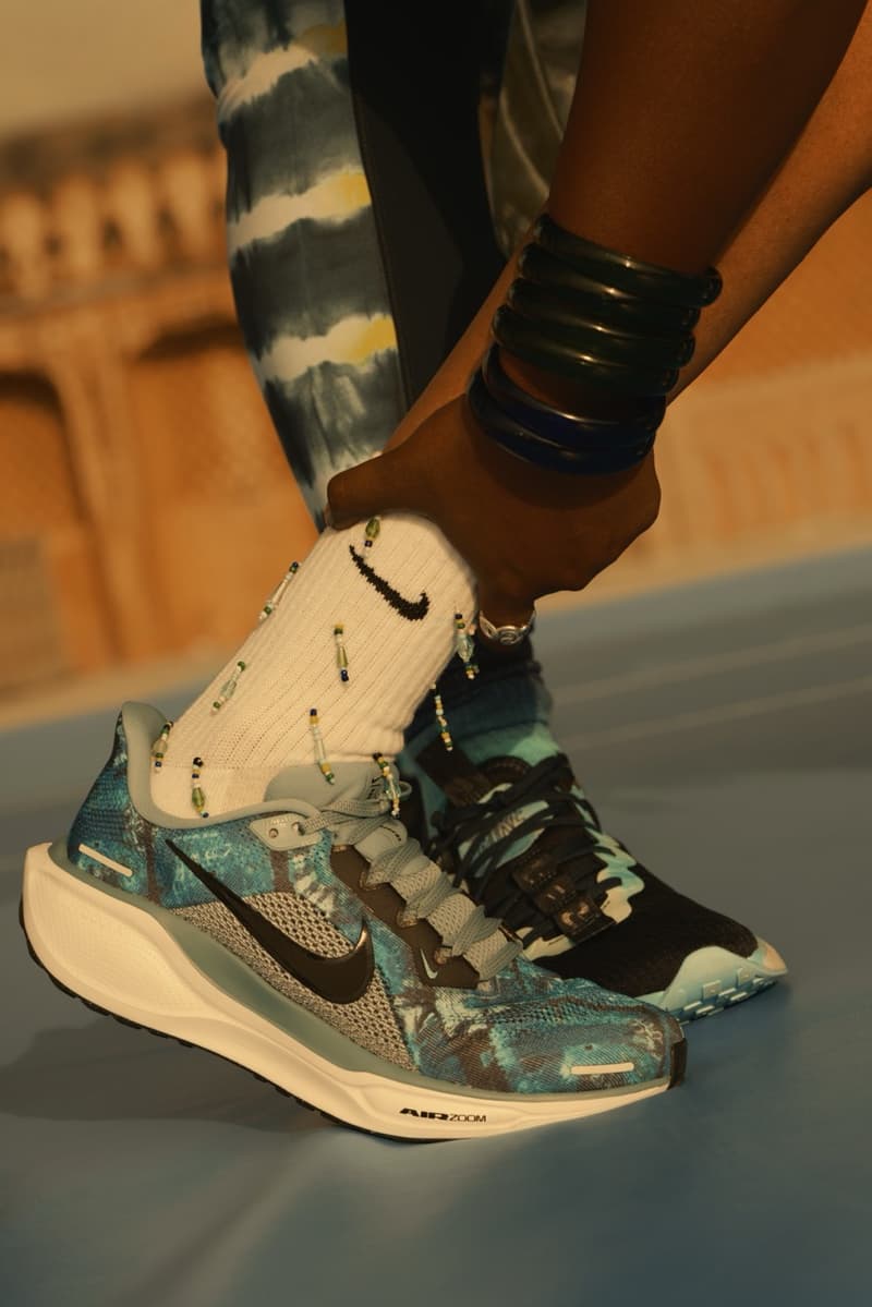 nike, sneakers, sports clothing, apparel, indian heritage, embroidery, brown models