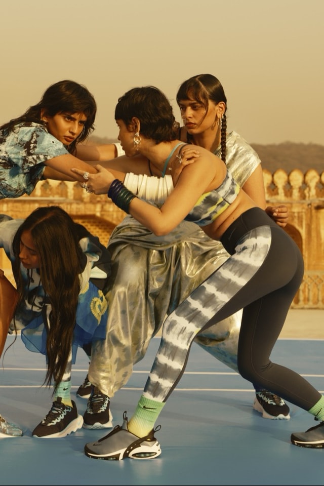 nike, sneakers, sports clothing, apparel, indian heritage, embroidery, brown models