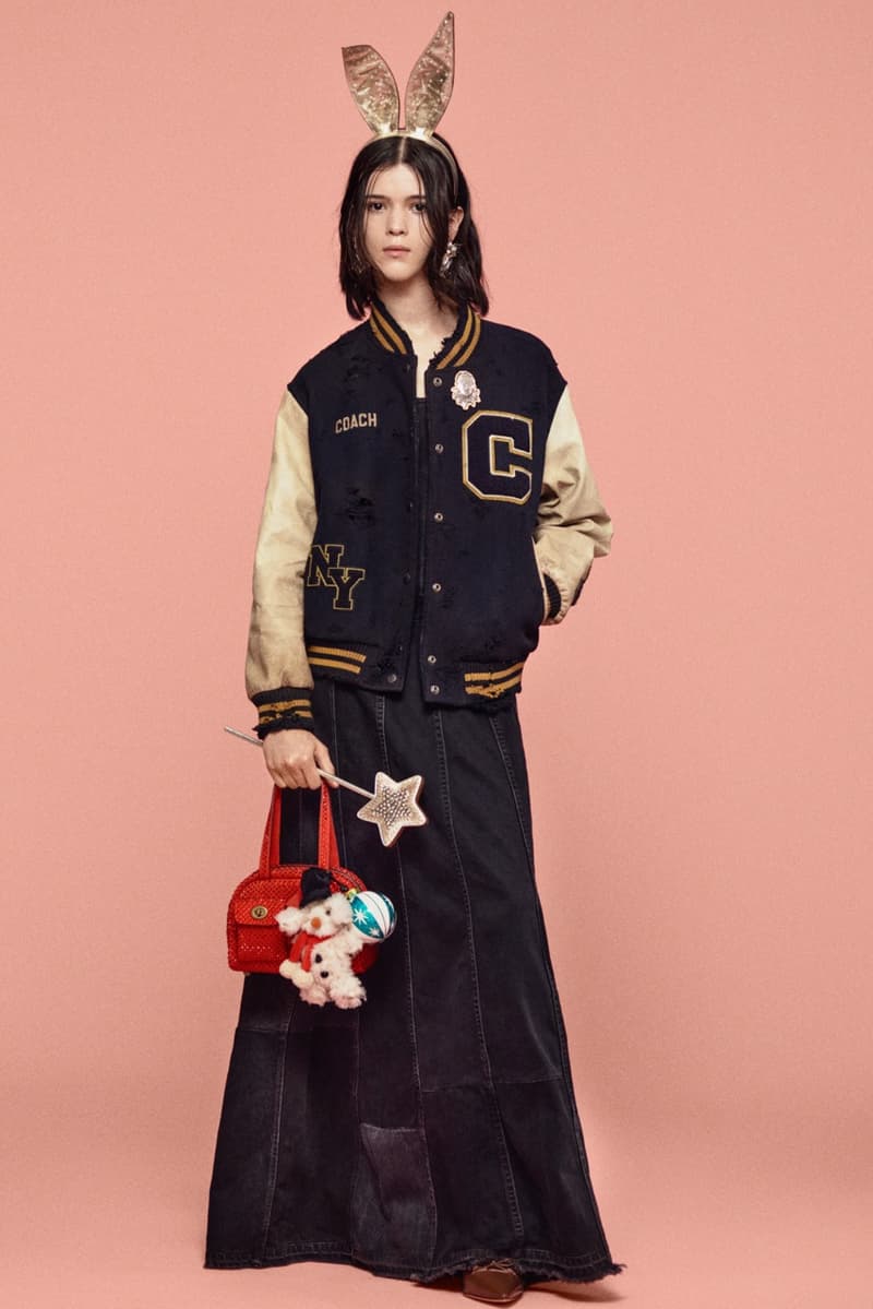 coach, stuart vevers, animal ears, bunny, plush charms, tiger stripe sneakers, sheer mesh top