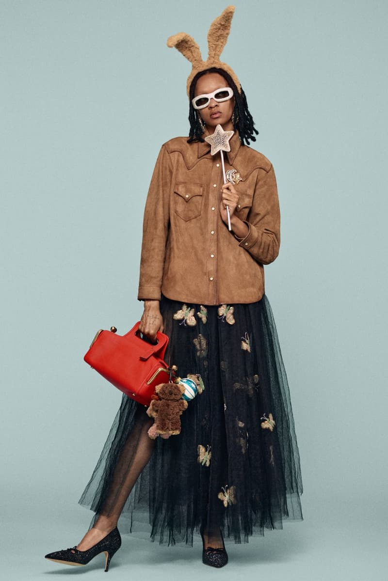 coach, stuart vevers, animal ears, bunny, plush charms, tiger stripe sneakers, sheer mesh top