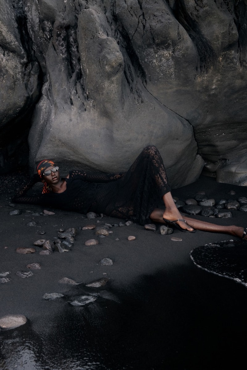 blumarine, resort, david koma, models, laying down, beach, swimwear, bikinis