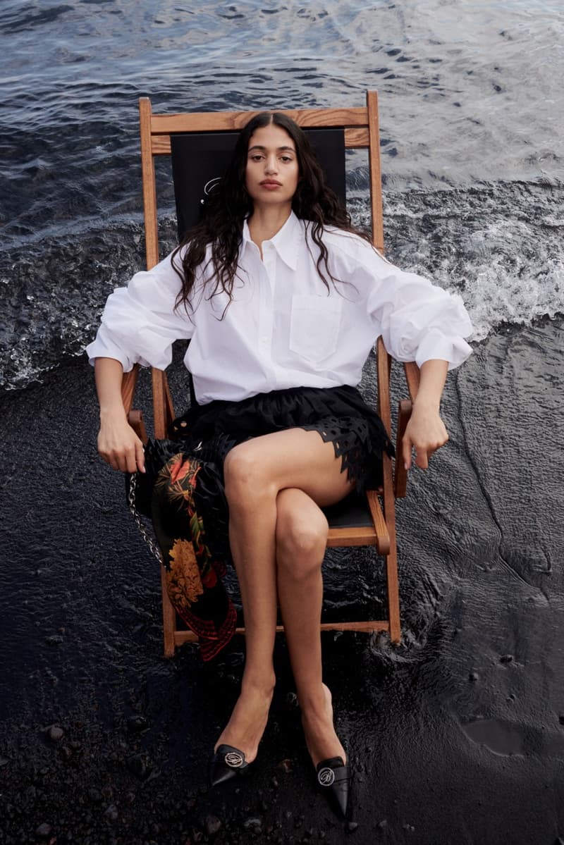 blumarine, resort, david koma, models, laying down, beach, swimwear, bikinis