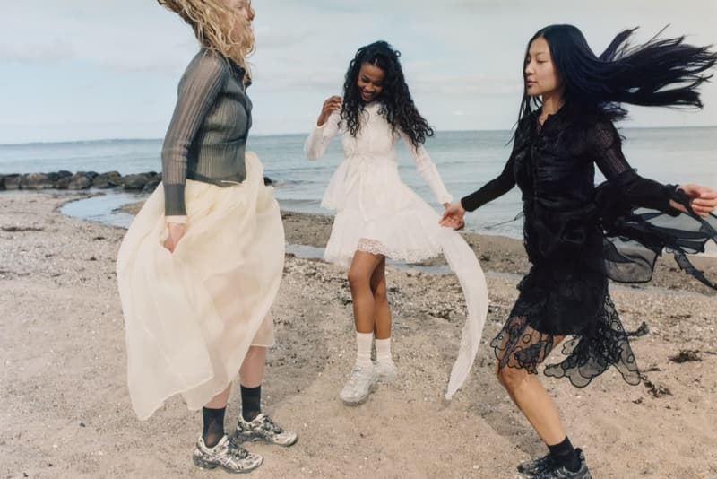 cecilie bahnsen, asics, sneakers, tulle dresses, girls, beach, water, sea