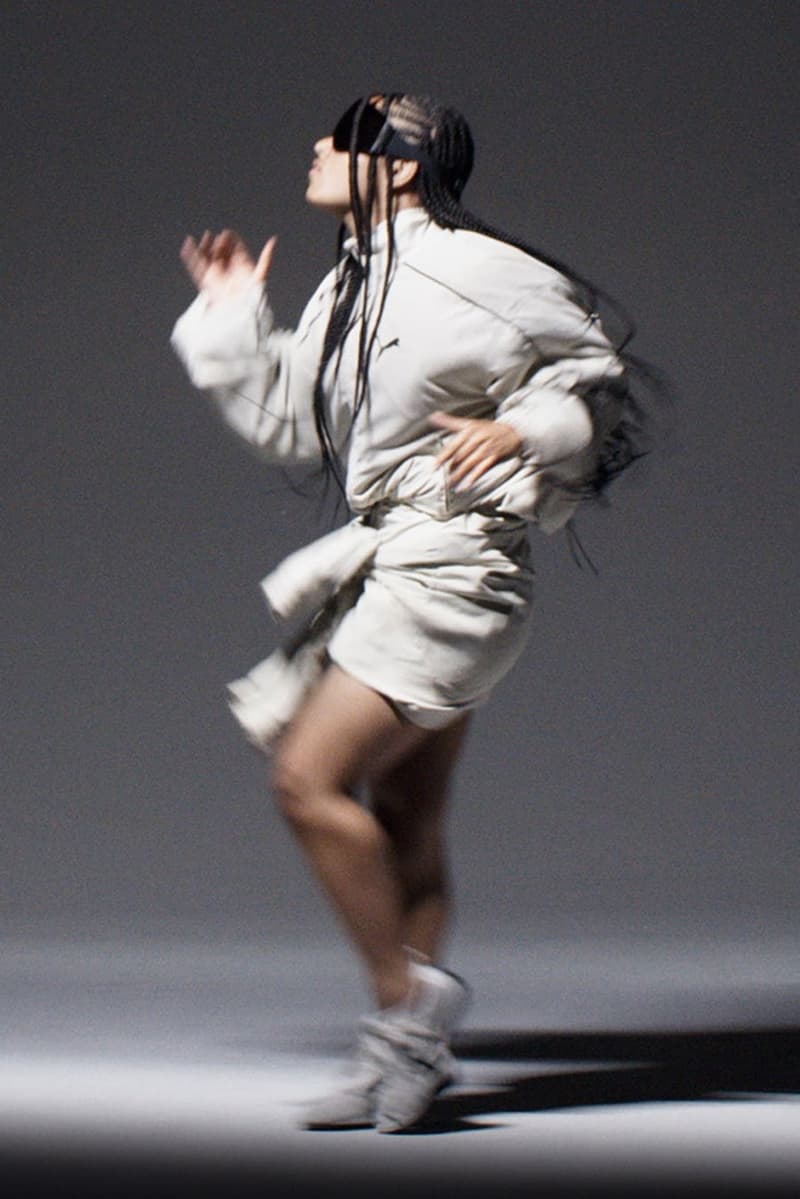 balenciaga, puma, speedcat ballerina, track jackets, pants, logo, runway show