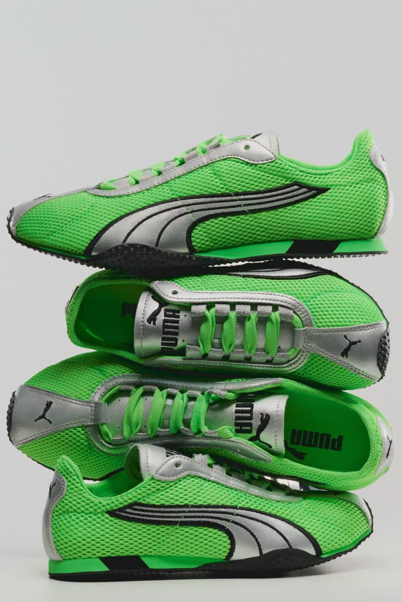 puma, h street, running sneaker, fizzy green, neon, frosted ivory, silver