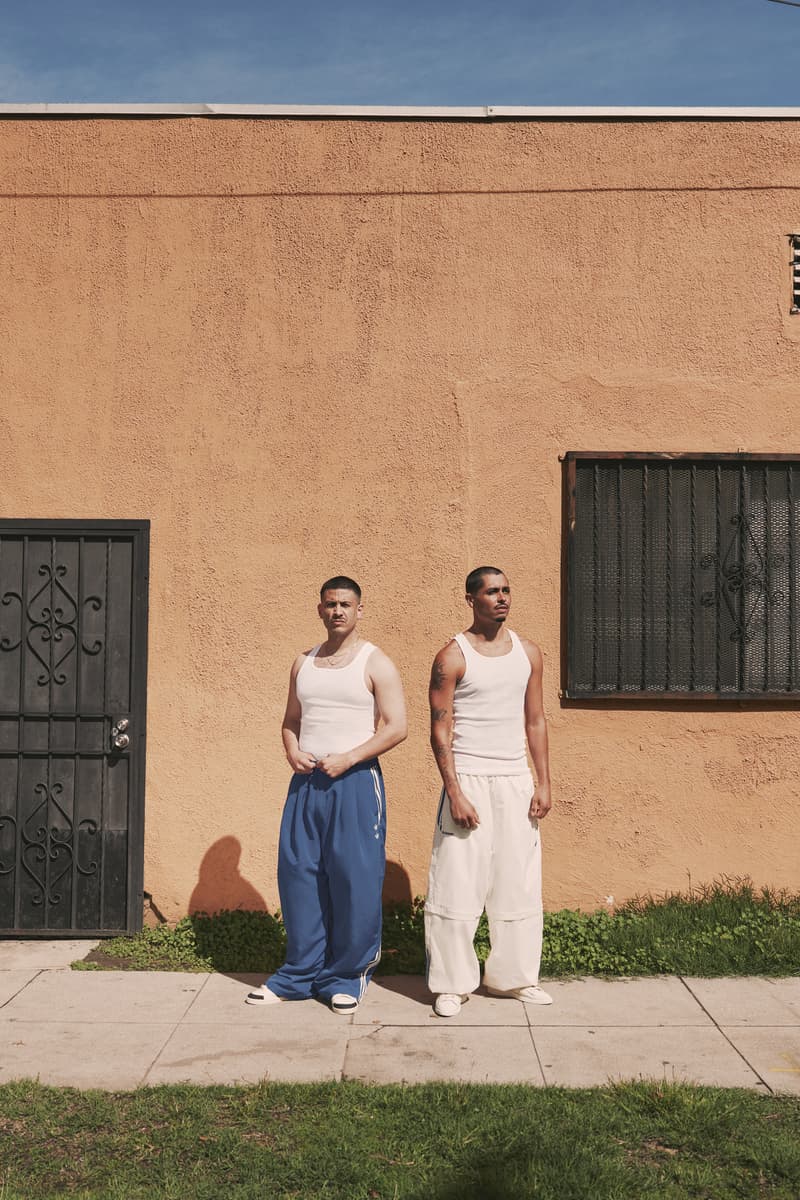 willy chavarria, adidas originals, sweatshirts, tracksuits, logo tshirts, models, pastel walls