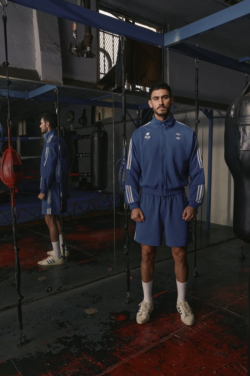 willy chavarria, adidas originals, sweatshirts, tracksuits, logo tshirts, models, pastel walls