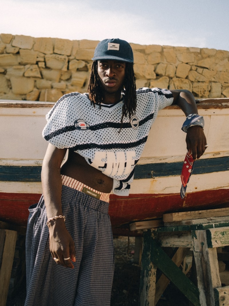 eme studios, spain, girls, streetwear, baggy shorts, island, beach, crochet polo tops