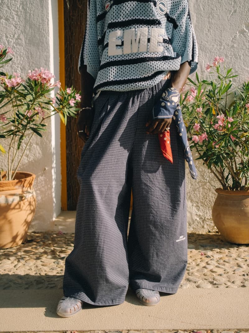 eme studios, spain, girls, streetwear, baggy shorts, island, beach, crochet polo tops