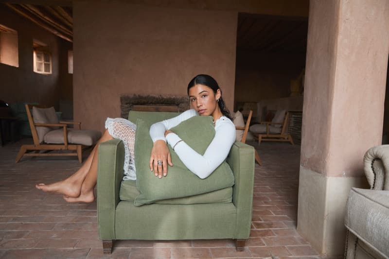 pilgrim jewelry, girls, beach, pool, bikini, gold pendant, silver, earrings, swimwear, sofa, lounging