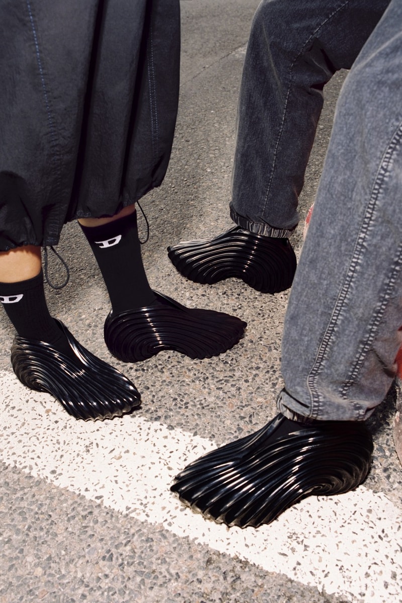 melissa, diesel, shoes, warped sole, chunky mules, platform, flip flop, sandals, rubber
