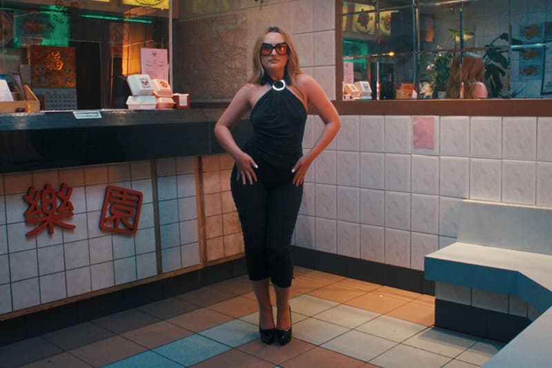 amelia dimoldenberg, peachy den, flirt tshirt, campaign video, mini skirt