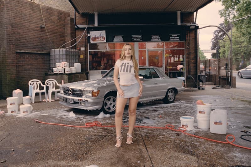 amelia dimoldenberg, peachy den, flirt tshirt, campaign video, mini skirt