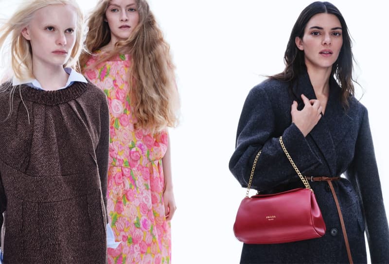 kendall jenner, prada, fall winter, bags, dresses, models