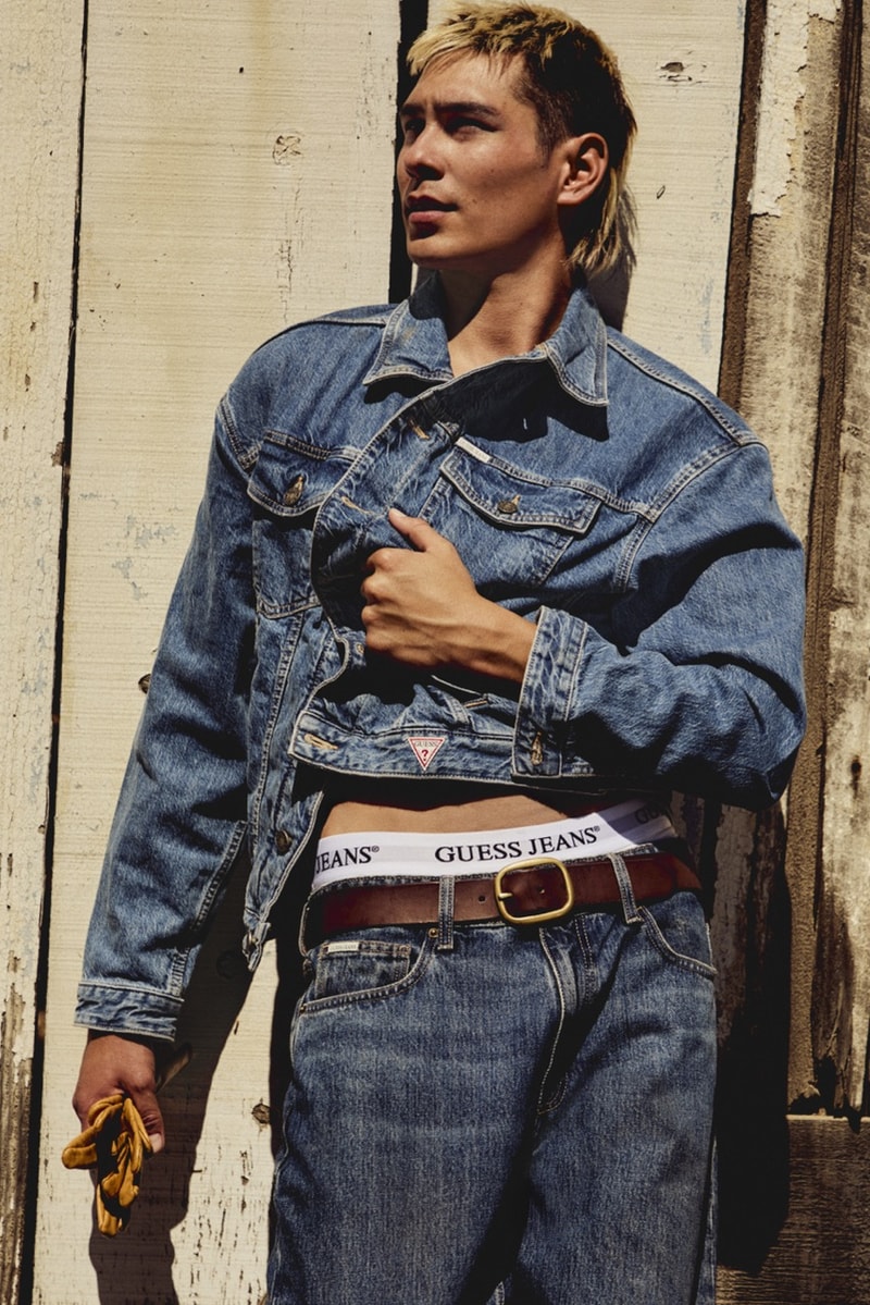 guess jeans, evan mock, alana champion, denim, underwear, 