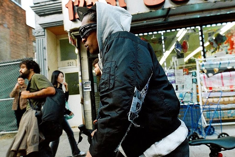 asap rocky, ray-ban, sunglasses, wraparound glasses, black