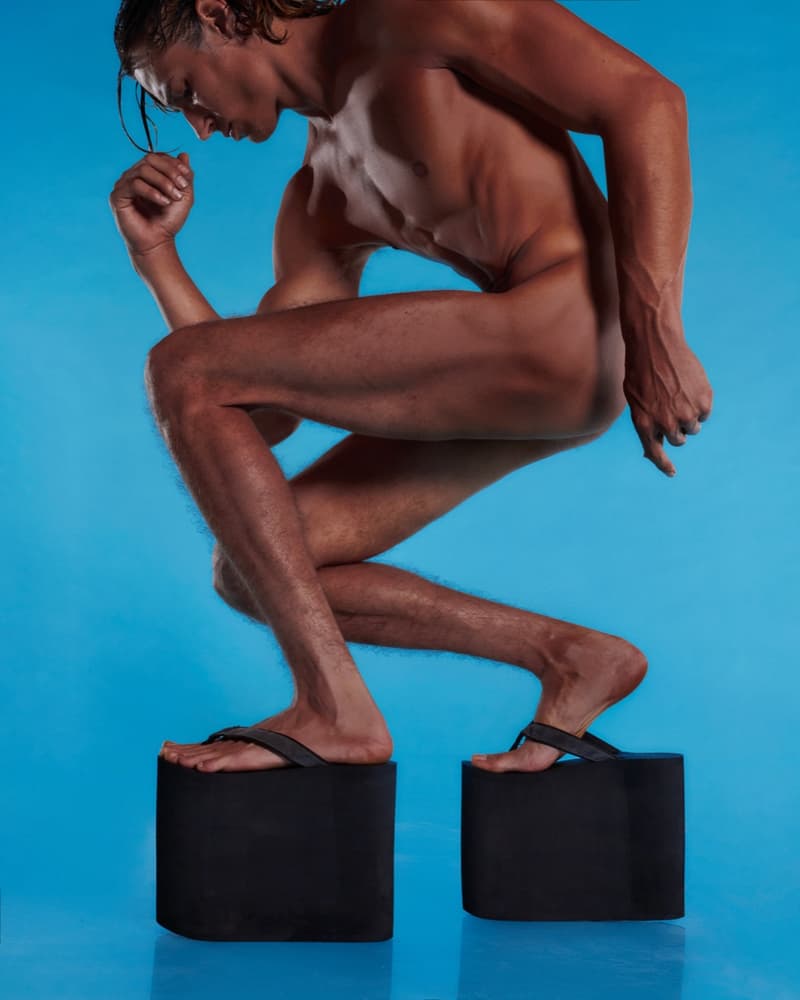 erl, flip flops, platform sandals, thong sandals, bodies, man, woman, positions