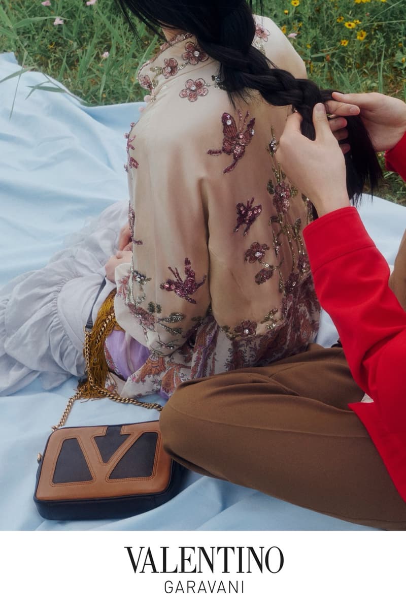 valentino, valentine's day, couples, china, suede bags, flowers, grass