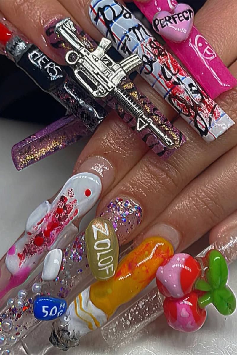 Nail Art, Nail Trends, TikTok, Clean Girl, Conservative Aesthetic, Long Nails, Maximalism