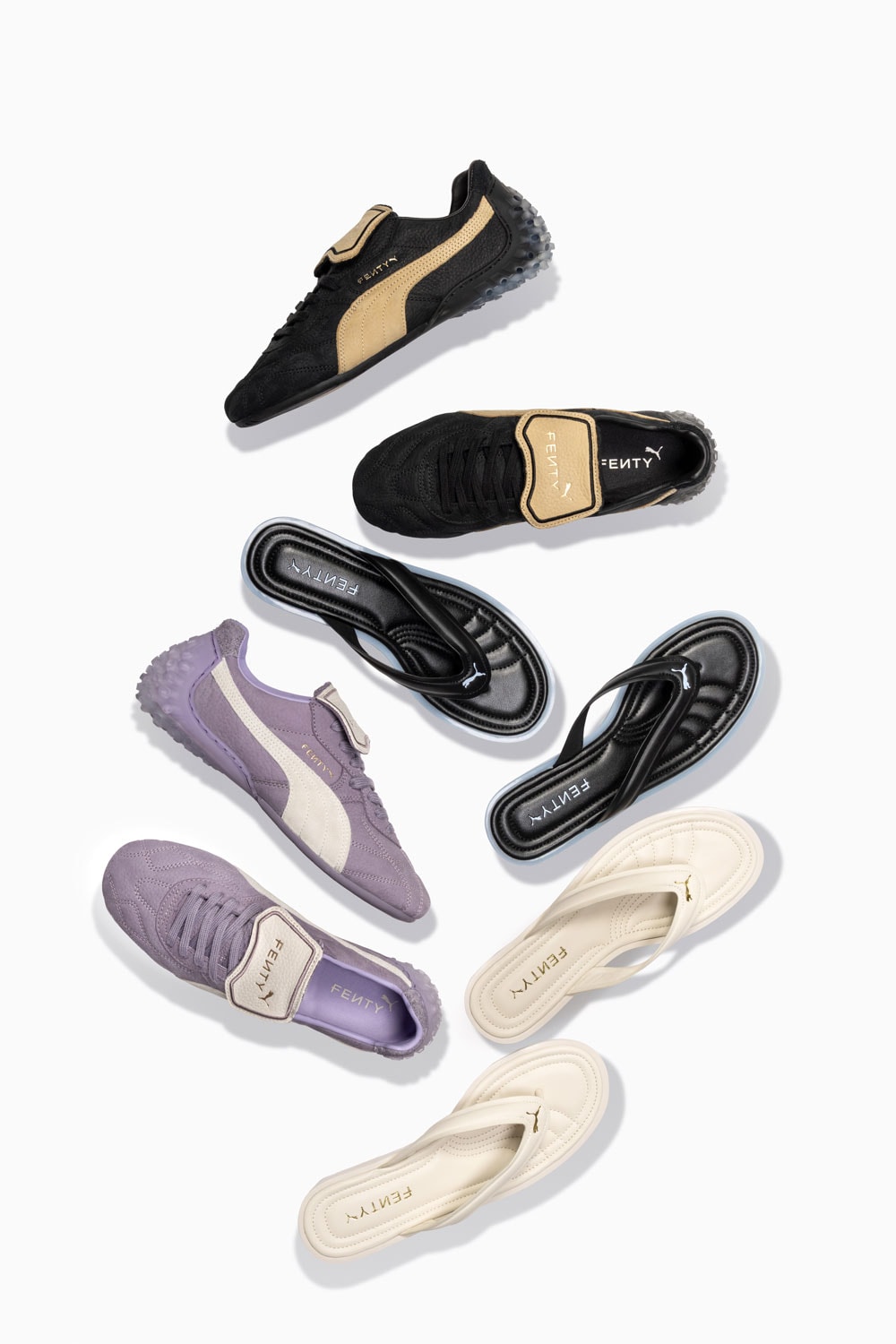 fenty x puma football soccer fashion footwear cat cleat avanti ls rihanna pocket grip bag silhouettes scarf tees t-shirt track shorts pants