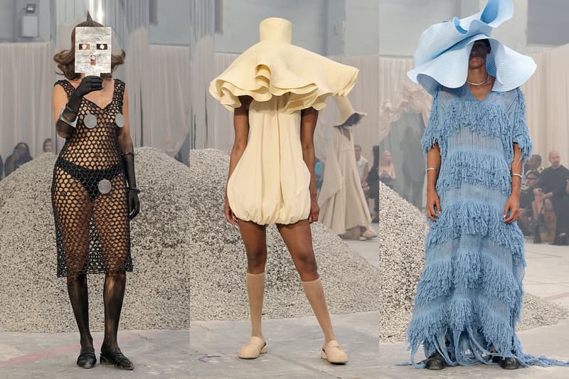 IAMISIGO, nigeria, textured clothing, runway, mesh dress, sheer, grass, models, runway