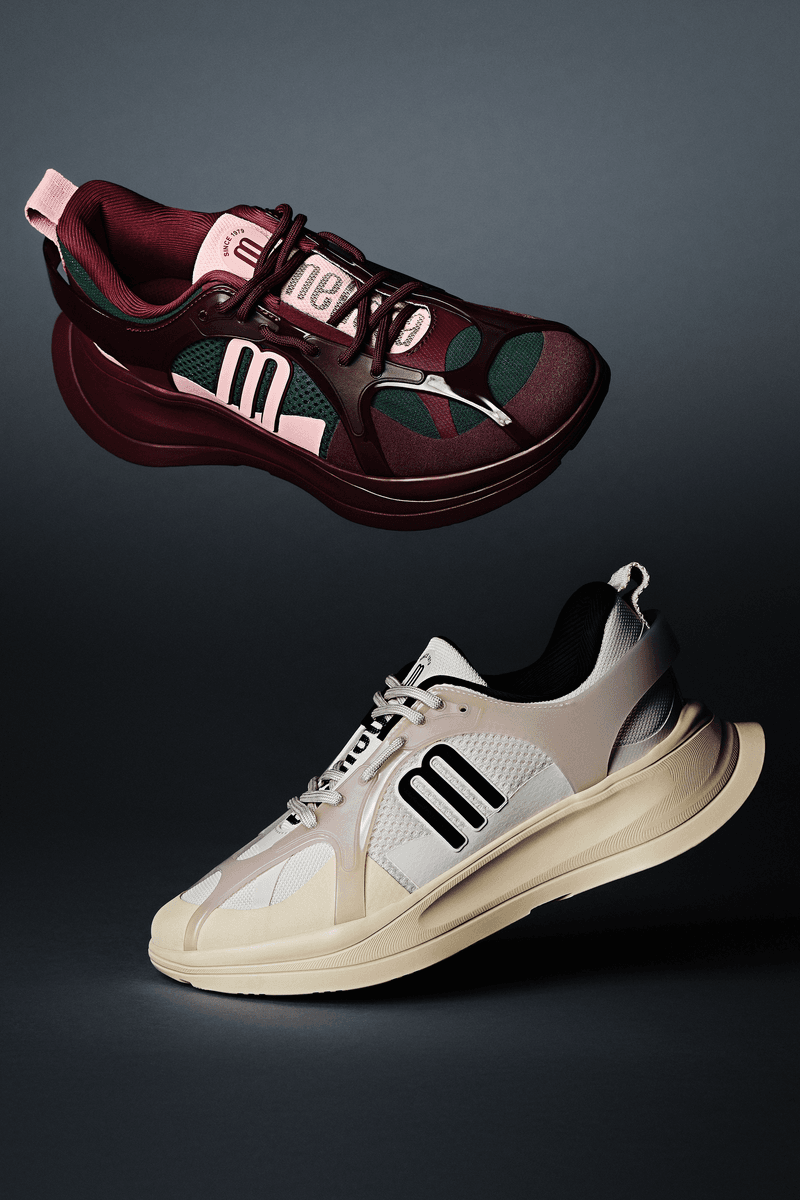 melissa melissa x sneaker styles silhouettes sculptural jelly sandals the icon beat rush sporty athletic sleek slim minimalistic 