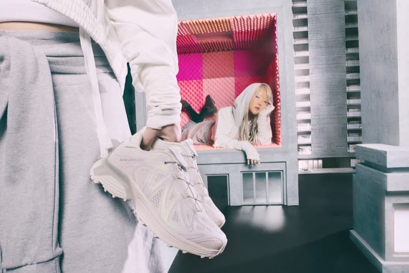 salomon, xt whisper sneaker, seoul, cheri, girl, tights, pink shoes, baseball jerseys