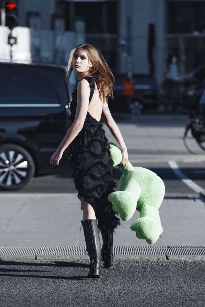 samsoe samsoe, berlin, city streets, girl, stuffed animal, dress, train station