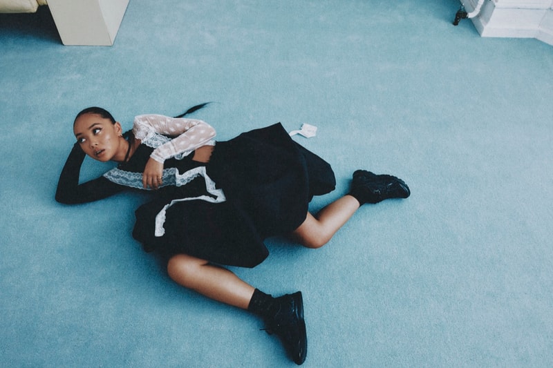 griff, asics, sneakers, girl, music artist, blue carpet, dresses, movement