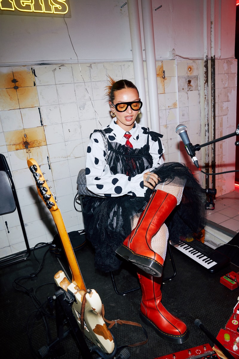 dr. martens buzz hi boot copenhagen fashion week eclipse leather biker chunky shoe black olive flame orange rimon lotta Lavanti