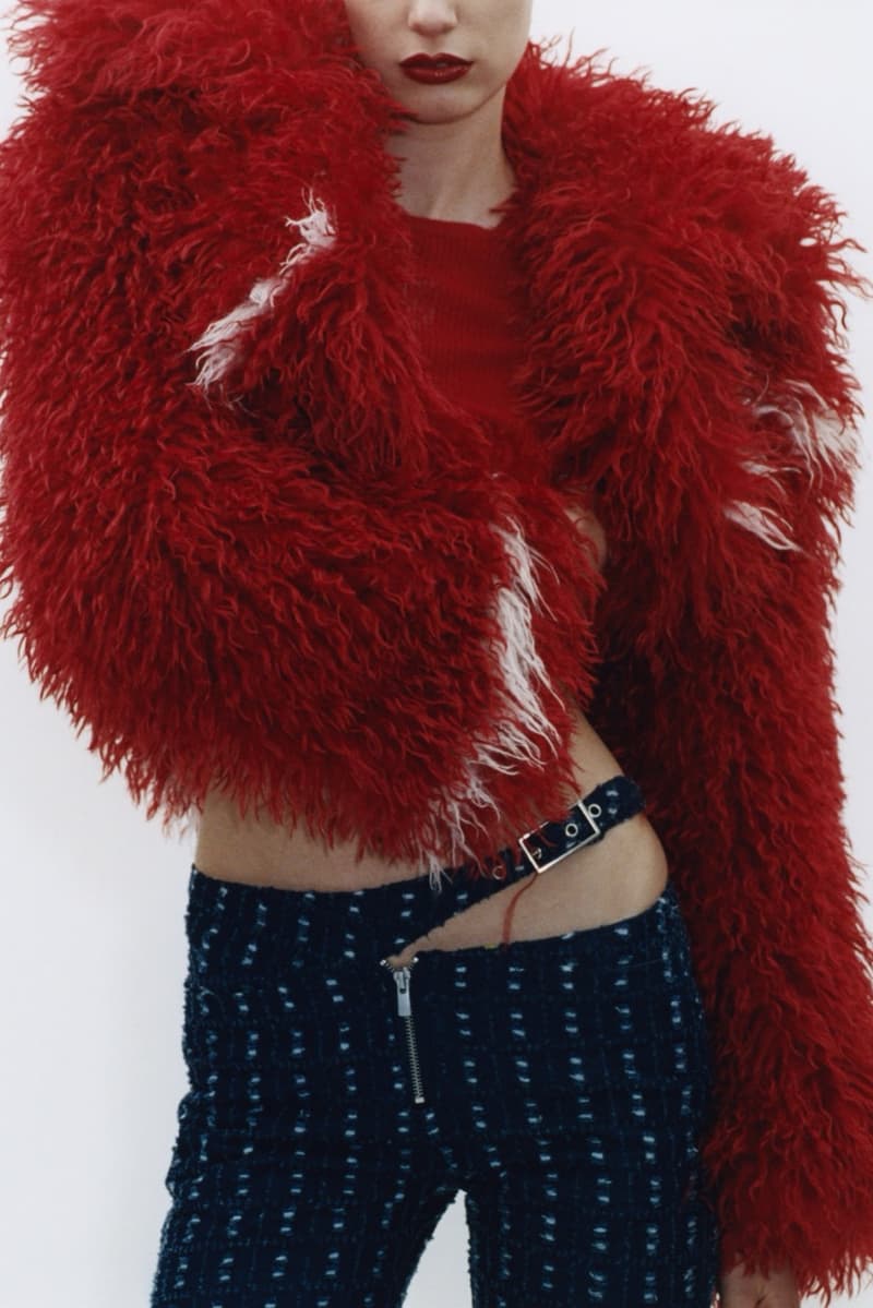 jakke, faux fur coats, mongolian coat, faux leather, red furry jacket, bodycon dress