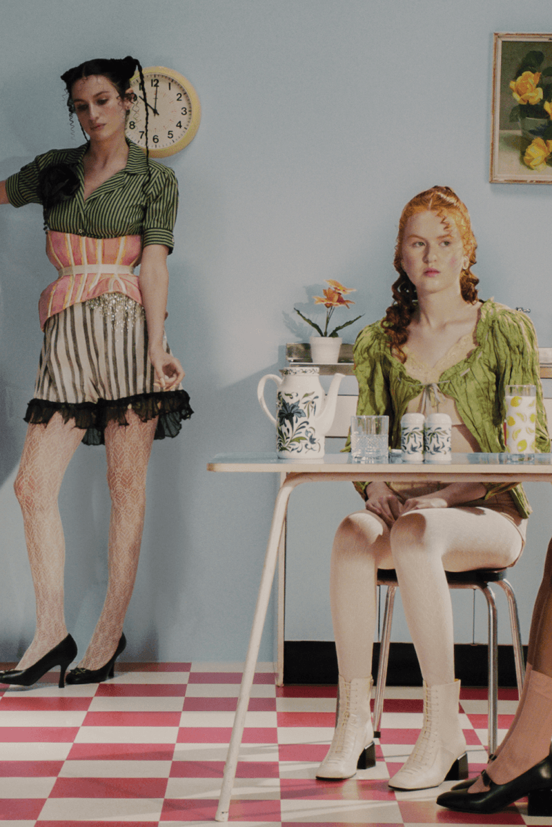 lili curia, models, heels, victorian, ballet flats, lace up shoes, boots