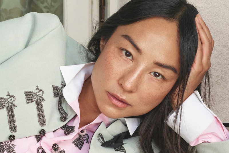 greta lee, dior, jonathan anderson, pastel pink, mint green, woman, actor