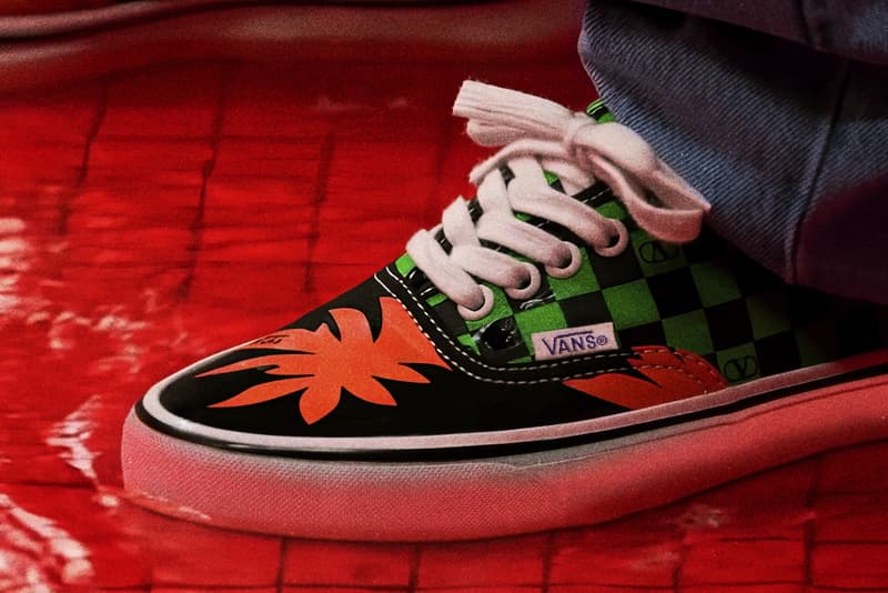 valentino, vans, sneakers, paris, runway, red 