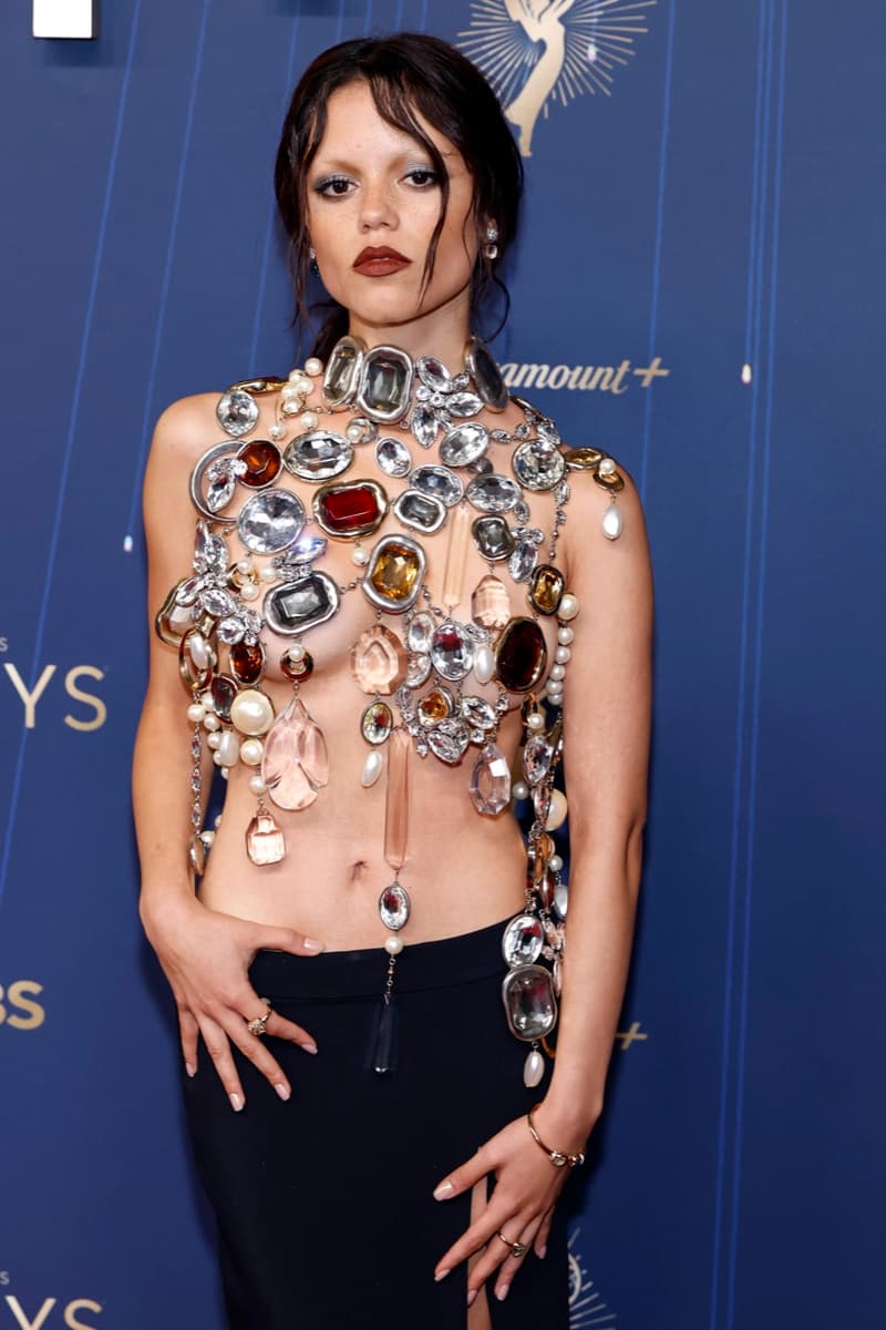 jenna ortega, red carpet, jewelry, givenchy top, naked dressing, jewels
